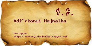 Várkonyi Hajnalka névjegykártya